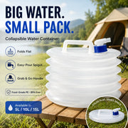Collapsible Water Container with Spigot | Portable Camping Water Storage