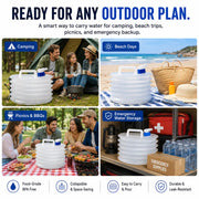 Collapsible Water Container with Spigot | Portable Camping Water Storage