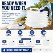 Collapsible Water Container with Spigot | Portable Camping Water Storage