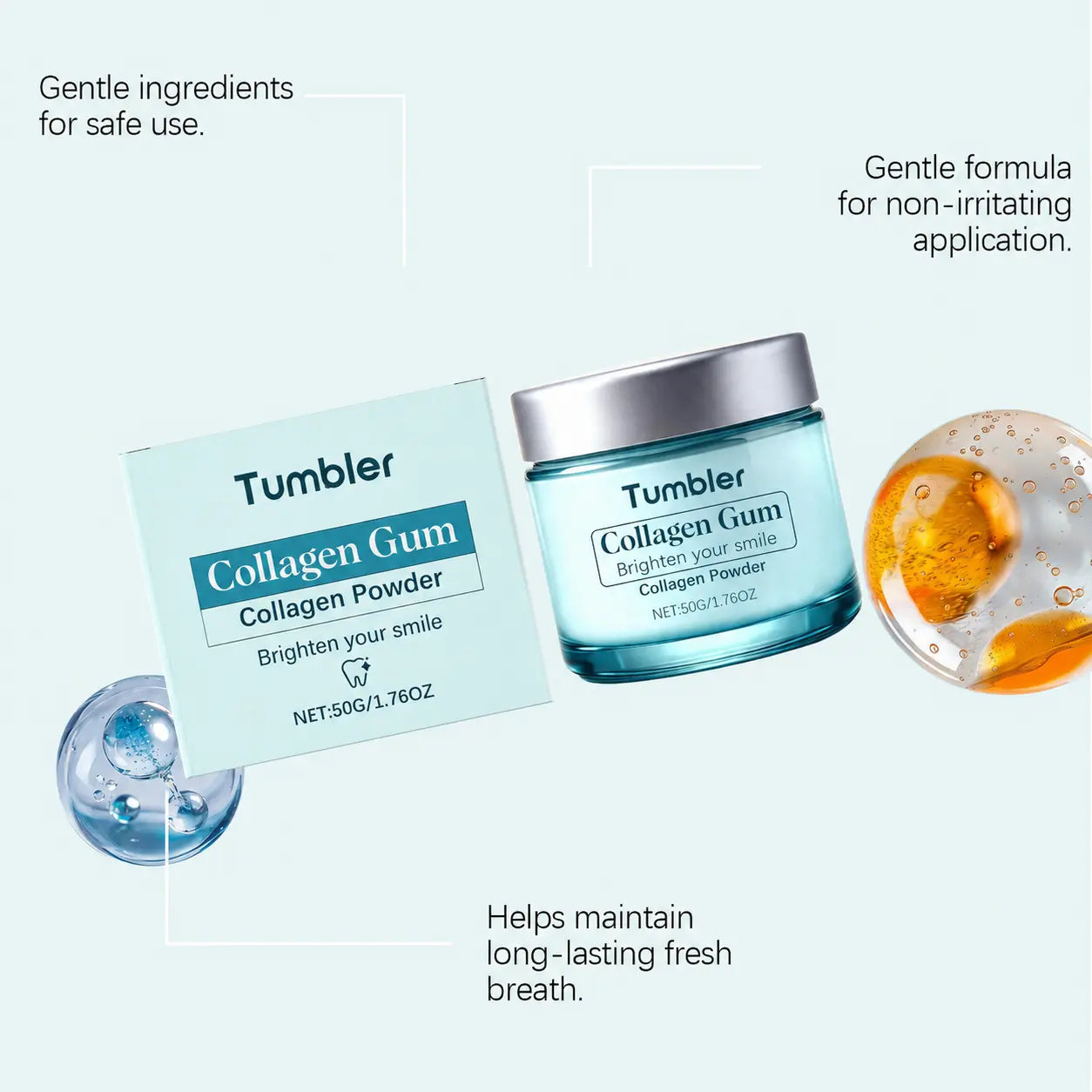 TUMBLER™ Collagen Tooth Powder | Rich-Foam Daily Clean
