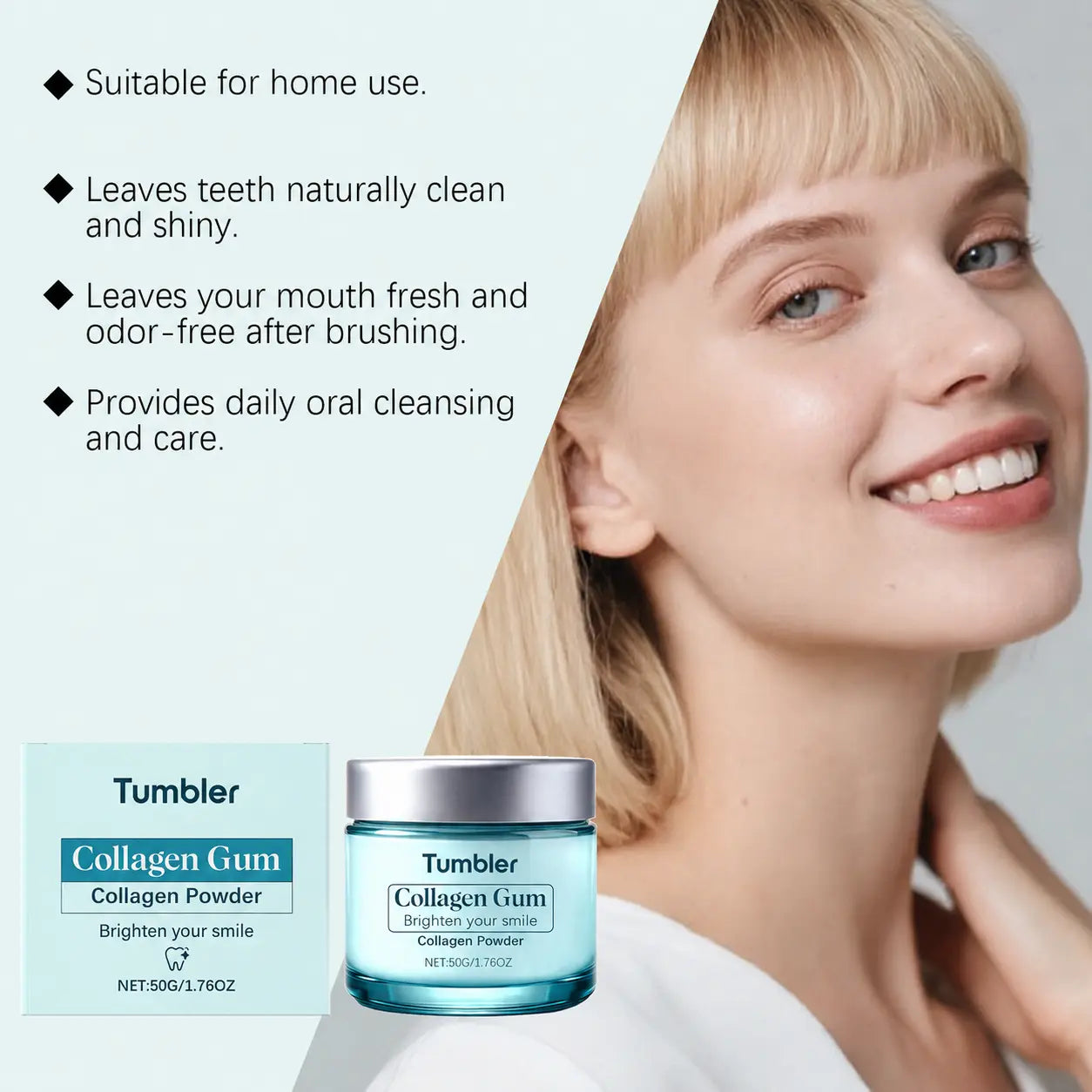 TUMBLER™ Collagen Tooth Powder | Rich-Foam Daily Clean